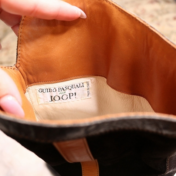 Vintage Guido Pasquali Per Joop Italian Leather Riding Boots Knee High, Size 6 - Picture 2 of 5